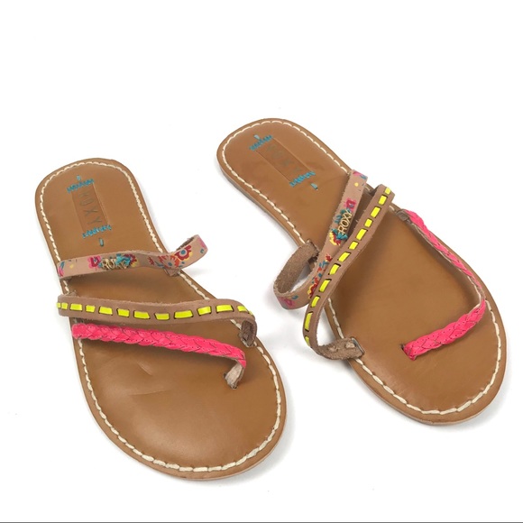 Roxy 7 Strappy Open Toe Flats Sandals Beach Shoes